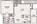740 sq. ft. A1 floor plan