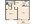 592 sq. ft. A floor plan