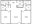 1,008 sq. ft. H floor plan