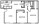 959 sq. ft. B1 floor plan