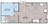 656 sq. ft. A2 floor plan