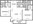 820 sq. ft. B1 floor plan