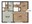 523 sq. ft. A1 floor plan