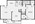 865 sq. ft. A3 floor plan