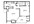 708 sq. ft. Sunflower floor plan