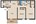 850 sq. ft. B floor plan