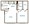674 sq. ft. A1 floor plan
