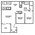 868 sq. ft. B floor plan