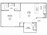 555 sq. ft. A floor plan