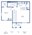 703 sq. ft. A2 floor plan
