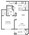 655 sq. ft. A1 floor plan
