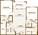 990 sq. ft. 2A 50% floor plan
