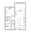 702 sq. ft. A1B floor plan