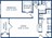 775 sq. ft. A floor plan