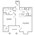 762 sq. ft. AA1G floor plan