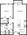 673 sq. ft. 1Q floor plan