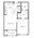 686 sq. ft. A1 floor plan
