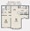 733 sq. ft. 50% floor plan