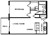 638 sq. ft. A1 floor plan