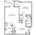 890 sq. ft. A1 floor plan