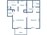 582 sq. ft. A floor plan