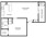 561 sq. ft. A1 floor plan