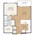 614 sq. ft. A1 floor plan