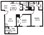 977 sq. ft. C floor plan