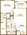 729 sq. ft. 1A 50% floor plan