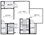 806 sq. ft. B1 floor plan