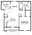 700 sq. ft. A2 floor plan