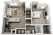 660 sq. ft. A1 floor plan