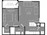 652 sq. ft. Avenue floor plan