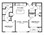 957 sq. ft. B floor plan