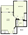 564 sq. ft. B4 floor plan