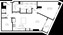 1,077 sq. ft. A7 floor plan