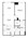 808 sq. ft. A3 floor plan