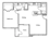 669 sq. ft. A1 floor plan