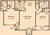 884 sq. ft. B2 floor plan