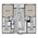 1,072 sq. ft. B2.2 floor plan