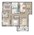 1,100 sq. ft. 60%/Red Rose floor plan