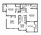 958 sq. ft. B2 floor plan
