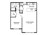 891 sq. ft. B3 floor plan
