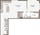 958 sq. ft. A6 floor plan