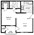 489 sq. ft. New Beginnings floor plan