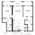 1,107 sq. ft. B4 floor plan