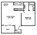 668 sq. ft. A floor plan