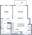 808 sq. ft. A11 floor plan