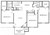 1,085 sq. ft. Fireplace floor plan