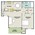 659 sq. ft. A1 floor plan